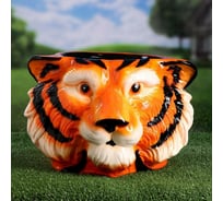 Фигурное кашпо Сималенд Голова тигра, глянец, керамика, 12 л 6829951