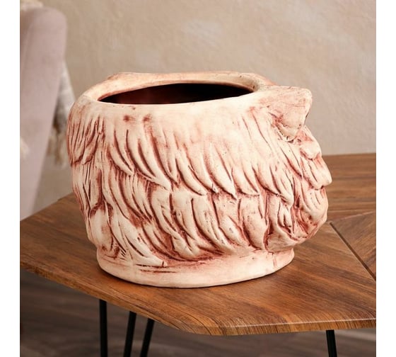 Фигурное кашпо Сималенд Голова тигра, под шамот, керамика, 12 л 6829954