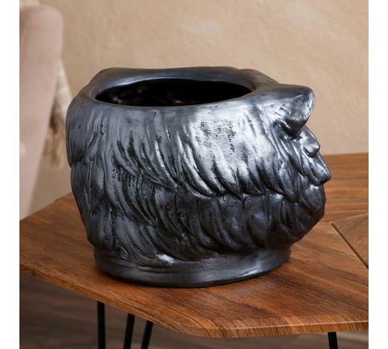 Фигурное кашпо Сималенд Голова тигра, металлик, керамика, 12 л 6829953