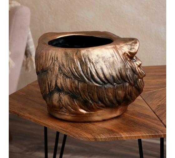 Фигурное кашпо Сималенд Голова тигра, бронза, керамика, 12 л 6829952