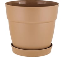 Горшок для цветов Ingreen Villa de Fiori, с поддоном, 2 л, молочный шоколад 249314
