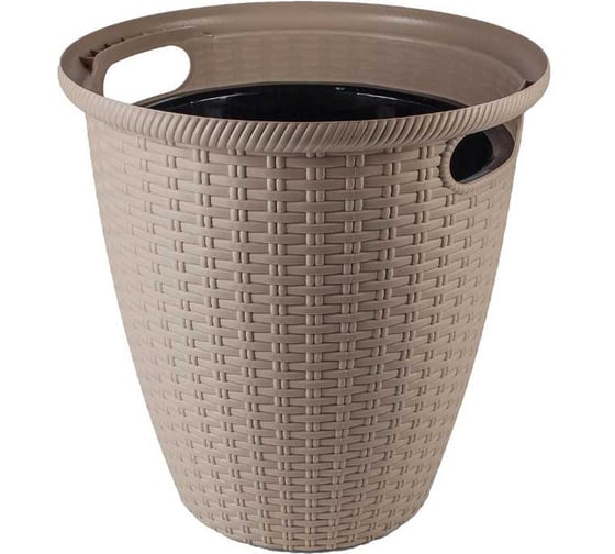 Кашпо напольное Ingreen Rattan, с внутренним горшком, 20 л, молочный шоколад 220270