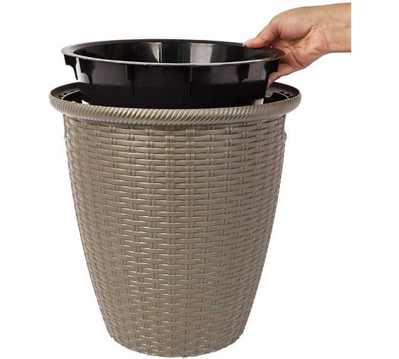 Кашпо напольное Ingreen Rattan, с внутренним горшком, 20 л, французский платан 272733