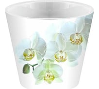 Горшок для цветов Ingreen London Orchid Deco, 1,6 л, белая орхидея 220593