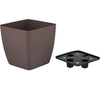 Горшок для цветов Ingreen Vienna, квадратный, 5 л, горький шоколад 272749