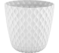 Горшок для цветов Ingreen Wave, с поддоном, 1,4 л, белоснежный жасмин 272765