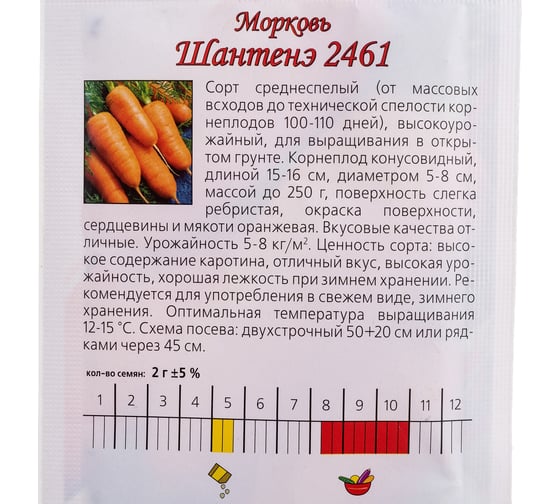 Семена Агрони Морковь ШАНТЕНЭ 2461 1598