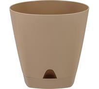 Горшок для цветов Amsterdam, с прикорневым поливом, 4 л, молочный шоколад INGREEN 220280
