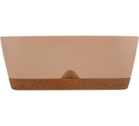 Горшок для суккулентов Wood, овальный, 25 см, молочный шоколад/бук INGREEN 278900