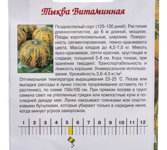 Семена Агрони Тыква ВИТАМИННАЯ 6142