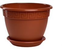 Горшок с поддоном 5Plast Антик 1.6 л, терракотовый 5PL0002