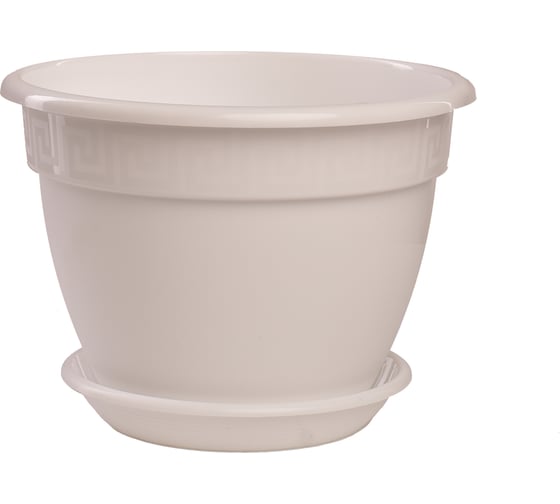 Горшок с поддоном 5Plast Антик 7.2 л, белый 5PL0361