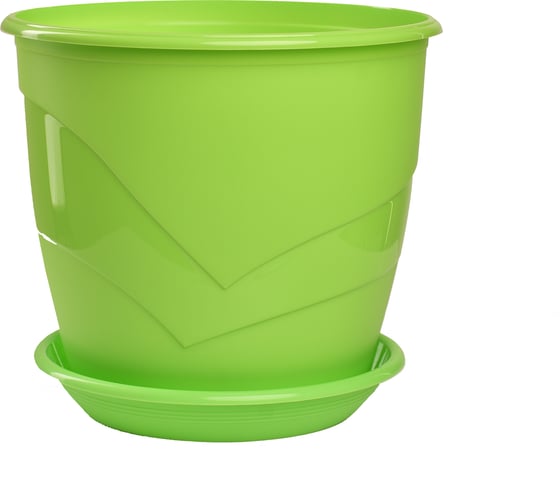 Горшок с поддоном 5Plast Венеция 2 л, зеленый 5PL0370 1