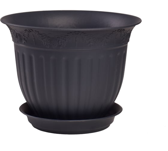 Горшок с поддоном 5Plast Виноград 4 л, антрацит 5PL0154