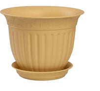 Горшок с поддоном 5Plast Виноград 6 л, кремовый 5PL0163