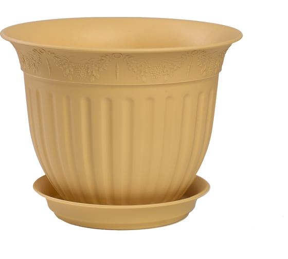 Горшок с поддоном 5Plast Виноград 1 л, кремовый 5PL0137 1