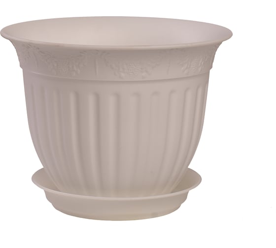Горшок с поддоном 5Plast Виноград 1.6 л, белый 5PL0142 1