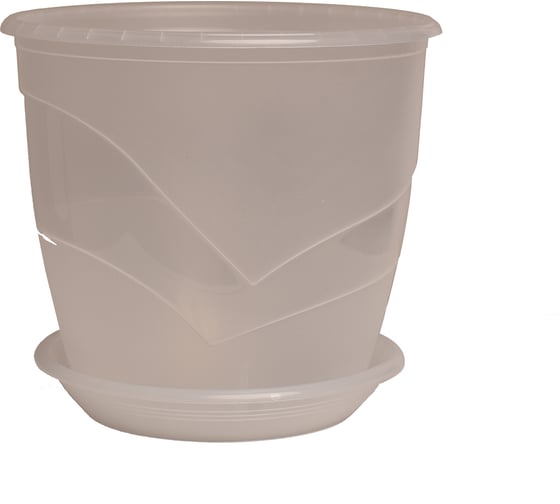 Горшок с поддоном 5Plast Венеция 3.1 л, прозрачный 5PL0088