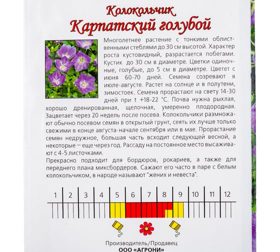 Семена Агрони Колокольчик карпатский ГОЛУБОЙ 5107
