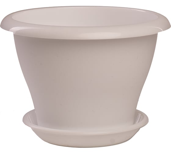 Горшок с поддоном 5Plast Гамма 4.2 л, белый 5PL0246 1