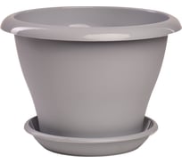 Горшок с поддоном 5Plast Гамма 4.2 л, серый 5PL0250