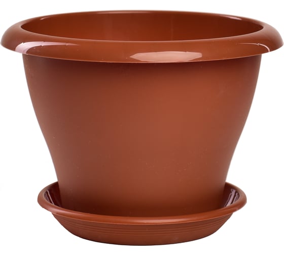 Горшок с поддоном 5Plast Гамма 1.6 л, терракотовый 5PL0069 1