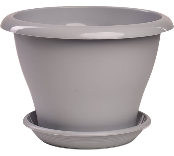 Горшок с поддоном 5Plast Гамма 2.9 л, серый 5PL0086 1
