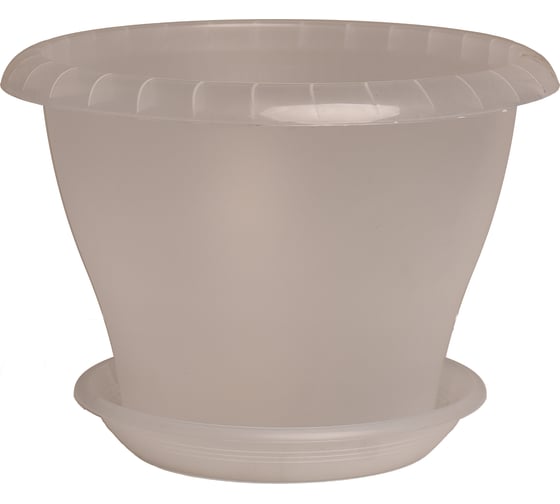 Горшок с поддоном 5Plast Гамма 2.9 л, прозрачный 5PL0081