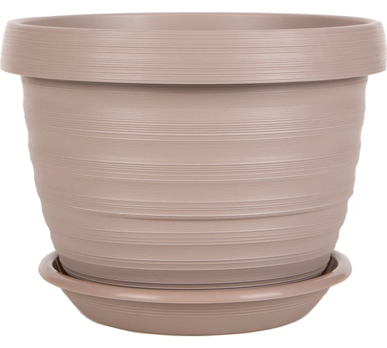 Цветочный горшок с поддоном 5Plast Толедо 2 л, фраппе 5PL0429 1