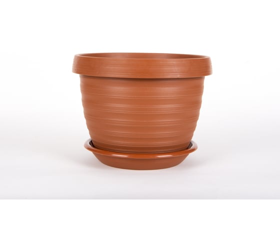 Цветочный горшок с поддоном 5Plast Толедо 3 л, терракотовый 5PL0434 1