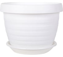Цветочный горшок с поддоном 5Plast Толедо 4.5 л, белый 5PL0449
