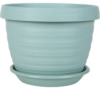 Цветочный горшок с поддоном 5Plast Толедо 4.5 л, мятный 5PL0452