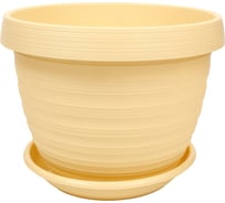 Цветочный горшок с поддоном 5Plast Толедо 4.5 л, кремовый 5PL0453