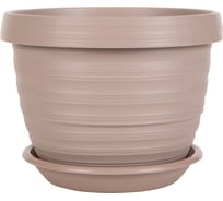 Цветочный горшок с поддоном 5Plast Толедо 7 л, фраппе 5PL0454