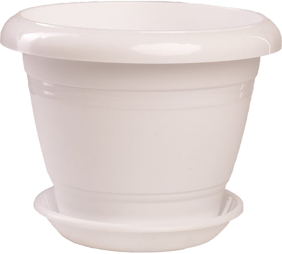 Горшок с поддоном 5Plast Фестона 1.6 л, белый 5PL0047