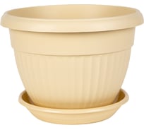 Горшок с поддоном 5Plast Флора 2.6 л, бежевый 5PL0268