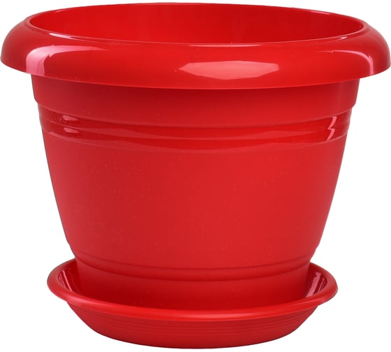 Горшок с поддоном 5Plast Фестона 3.3 л, красный 5PL0064