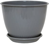 Горшок с поддоном 5Plast Корсика 1.8 л, серый муссон 5PL0293