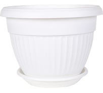 Горшок с поддоном 5Plast Флора 2.6 л, белый 5PL0265