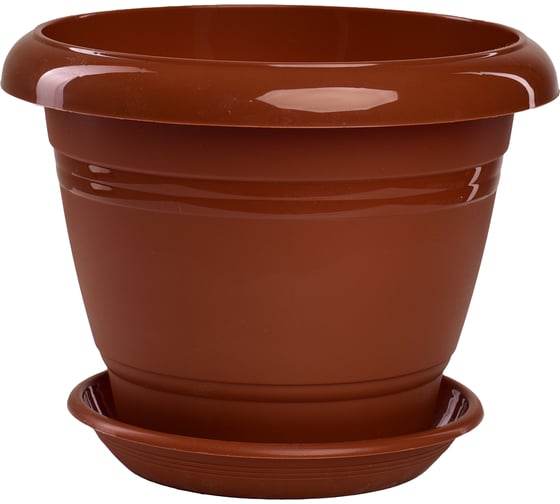 Горшок с поддоном 5Plast Фестона 1.6 л, терракотовый 5PL0048 1