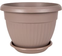 Горшок с поддоном 5Plast Флора 1.6 л, фраппе 5PL0282