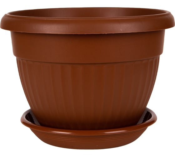 Горшок с поддоном 5Plast Флора 2.6 л, терракотовый 5PL0266 1