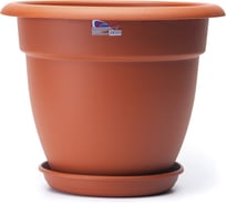 Кашпо с поддоном ООО "ТД "ДИМПЛАСТ" 27 л терракотовый 1 шт 4680303580575