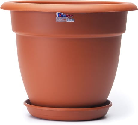 Кашпо с поддоном ООО "ТД "ДИМПЛАСТ" 27 л терракотовый 1 шт 4680303580575