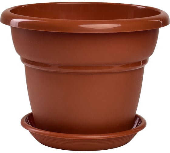 Горшок с поддоном 5Plast Милано 3.2 л, терракотовый 5PL0041