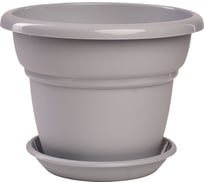 Горшок с поддоном 5Plast Милано 3.2 л, серый 5PL0044