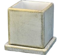 Горшок с поддоном Сады Аурики Кубик NK 05/1 умбра, 12х13 см 052548