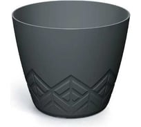 Кашпо ФлораПласт Areco пластик, d20 см, h17 см, 3.9л темно-серый 0 72388