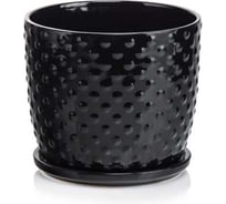 Кашпо керамика с поддоном Scheurich Amsterdam d15см h14см черный 073381