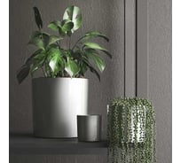 Кашпо ФлораПласт Cylinder пластик, d12.5 см, h11.5 см, серебро 0 69679